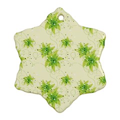 Leaf Green Star Beauty Ornament (snowflake) by Mariart