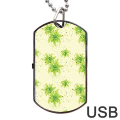 Leaf Green Star Beauty Dog Tag USB Flash (Two Sides)