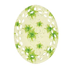 Leaf Green Star Beauty Ornament (Oval Filigree)