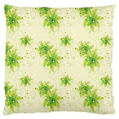 Leaf Green Star Beauty Large Cushion Case (one Side)