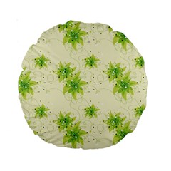 Leaf Green Star Beauty Standard 15  Premium Round Cushions