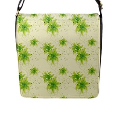 Leaf Green Star Beauty Flap Messenger Bag (l) 