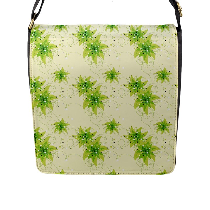 Leaf Green Star Beauty Flap Messenger Bag (L) 