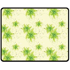 Leaf Green Star Beauty Double Sided Fleece Blanket (medium) 