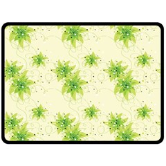 Leaf Green Star Beauty Double Sided Fleece Blanket (Large) 