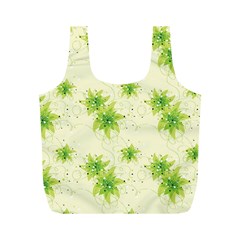 Leaf Green Star Beauty Full Print Recycle Bags (m) 