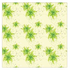 Leaf Green Star Beauty Large Satin Scarf (square) by Mariart