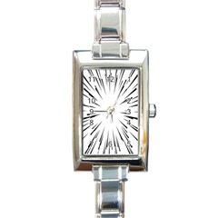 Line Black Sun Arrow Rectangle Italian Charm Watch by Mariart