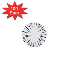 Line Black Sun Arrow 1  Mini Buttons (100 Pack) 