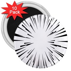 Line Black Sun Arrow 3  Magnets (10 Pack)  by Mariart