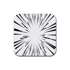 Line Black Sun Arrow Rubber Coaster (square) 