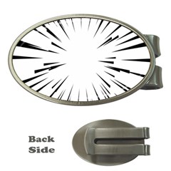 Line Black Sun Arrow Money Clips (oval) 