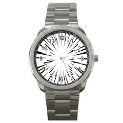 Line Black Sun Arrow Sport Metal Watch by Mariart