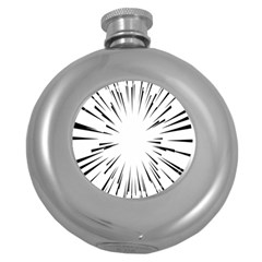 Line Black Sun Arrow Round Hip Flask (5 Oz)