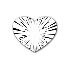 Line Black Sun Arrow Rubber Coaster (heart) 