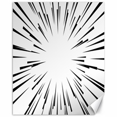 Line Black Sun Arrow Canvas 11  X 14  