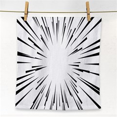 Line Black Sun Arrow Face Towel by Mariart