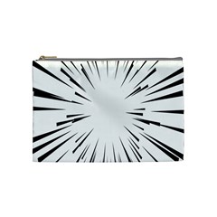 Line Black Sun Arrow Cosmetic Bag (medium)  by Mariart