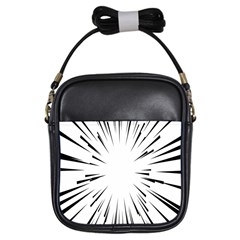 Line Black Sun Arrow Girls Sling Bags by Mariart