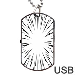 Line Black Sun Arrow Dog Tag Usb Flash (one Side)