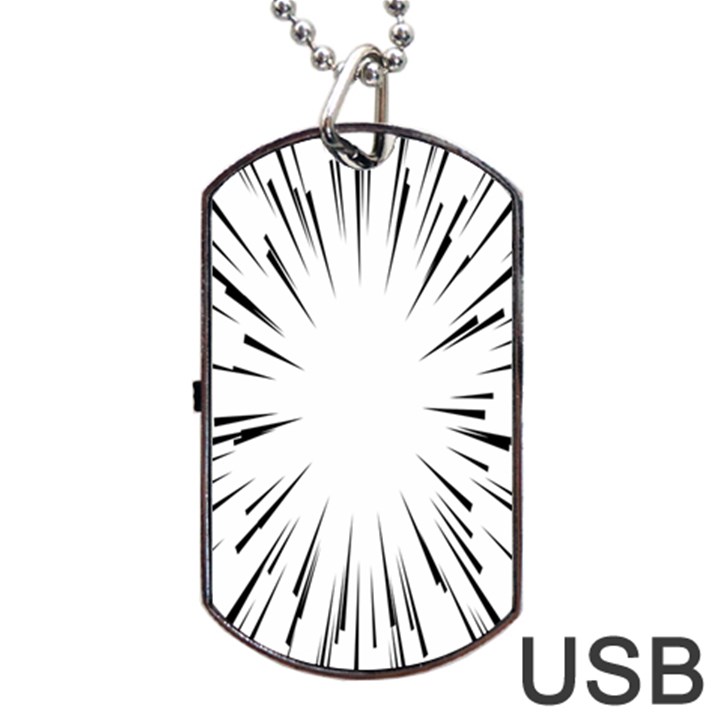 Line Black Sun Arrow Dog Tag USB Flash (One Side)