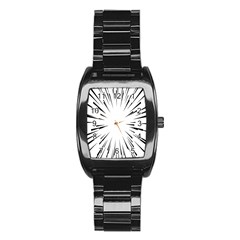 Line Black Sun Arrow Stainless Steel Barrel Watch by Mariart