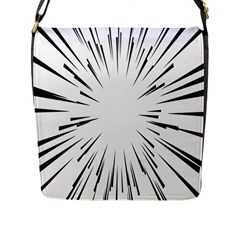 Line Black Sun Arrow Flap Messenger Bag (l)  by Mariart