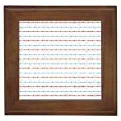 Line Polka Dots Blue Red Sexy Framed Tiles