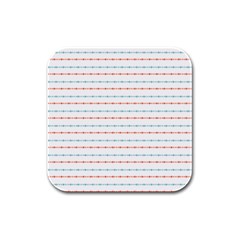 Line Polka Dots Blue Red Sexy Rubber Square Coaster (4 Pack) 