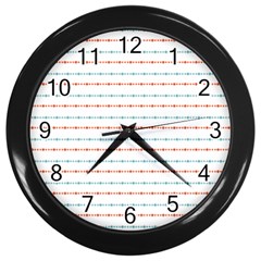 Line Polka Dots Blue Red Sexy Wall Clocks (black)