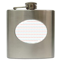 Line Polka Dots Blue Red Sexy Hip Flask (6 Oz)