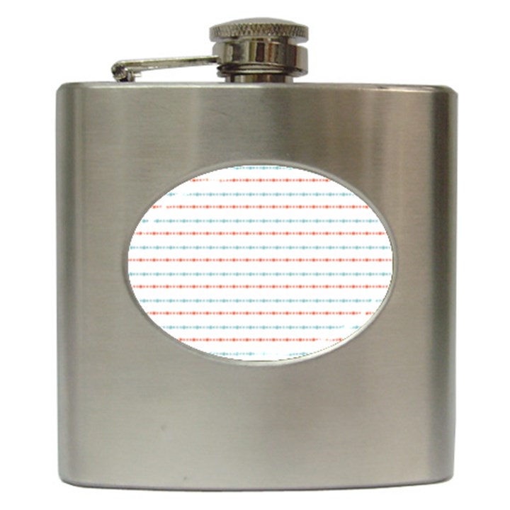 Line Polka Dots Blue Red Sexy Hip Flask (6 oz)