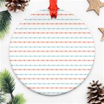 Line Polka Dots Blue Red Sexy Round Ornament (Two Sides) Back