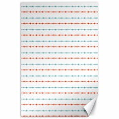 Line Polka Dots Blue Red Sexy Canvas 24  X 36 