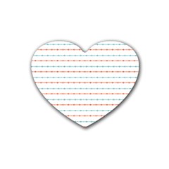 Line Polka Dots Blue Red Sexy Rubber Coaster (heart) 