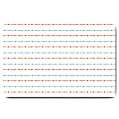 Line Polka Dots Blue Red Sexy Large Doormat  by Mariart