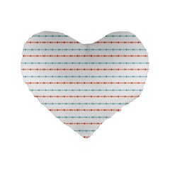 Line Polka Dots Blue Red Sexy Standard 16  Premium Heart Shape Cushions