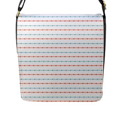 Line Polka Dots Blue Red Sexy Flap Messenger Bag (l) 