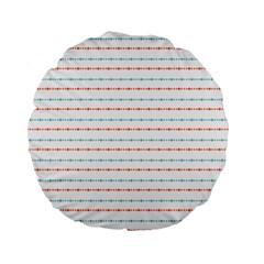 Line Polka Dots Blue Red Sexy Standard 15  Premium Flano Round Cushions