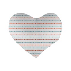 Line Polka Dots Blue Red Sexy Standard 16  Premium Flano Heart Shape Cushions by Mariart