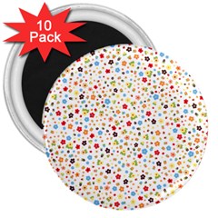 Flower Star Rose Sunflower Rainbow Smal 3  Magnets (10 Pack) 