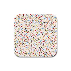 Flower Star Rose Sunflower Rainbow Smal Rubber Square Coaster (4 Pack) 