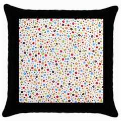 Flower Star Rose Sunflower Rainbow Smal Throw Pillow Case (black) by Mariart