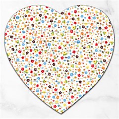 Flower Star Rose Sunflower Rainbow Smal Jigsaw Puzzle (heart) by Mariart