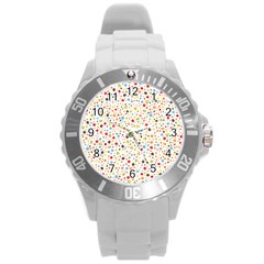 Flower Star Rose Sunflower Rainbow Smal Round Plastic Sport Watch (l)