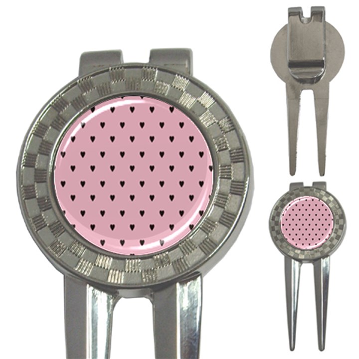 Love Black Pink Valentine 3-in-1 Golf Divots