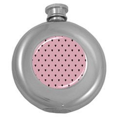 Love Black Pink Valentine Round Hip Flask (5 oz)