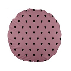 Love Black Pink Valentine Standard 15  Premium Round Cushions