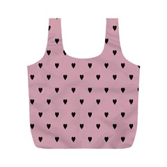 Love Black Pink Valentine Full Print Recycle Bags (M) 