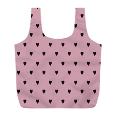 Love Black Pink Valentine Full Print Recycle Bags (L) 